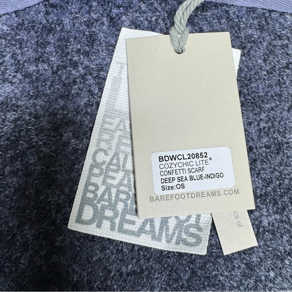 Barefoot Dreams CozyChic Lite Confetti Deep Sea Blue/Indigo Scarf OS